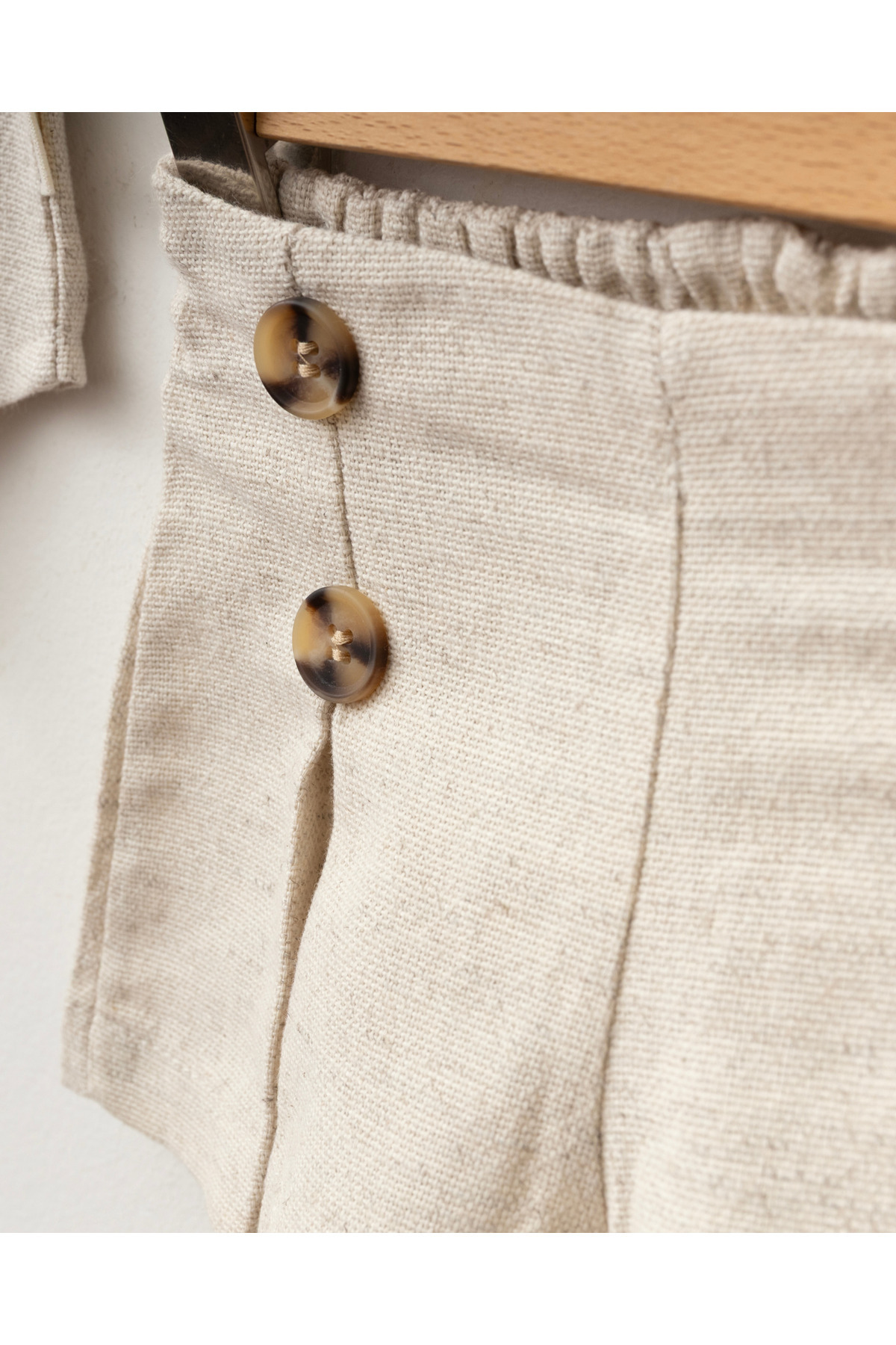 Jammybaby Lavem %100 Ham Keten Yelek / Şort Kız Bebek Takım-NATURAL fotoğrafı 4 (önizleme)