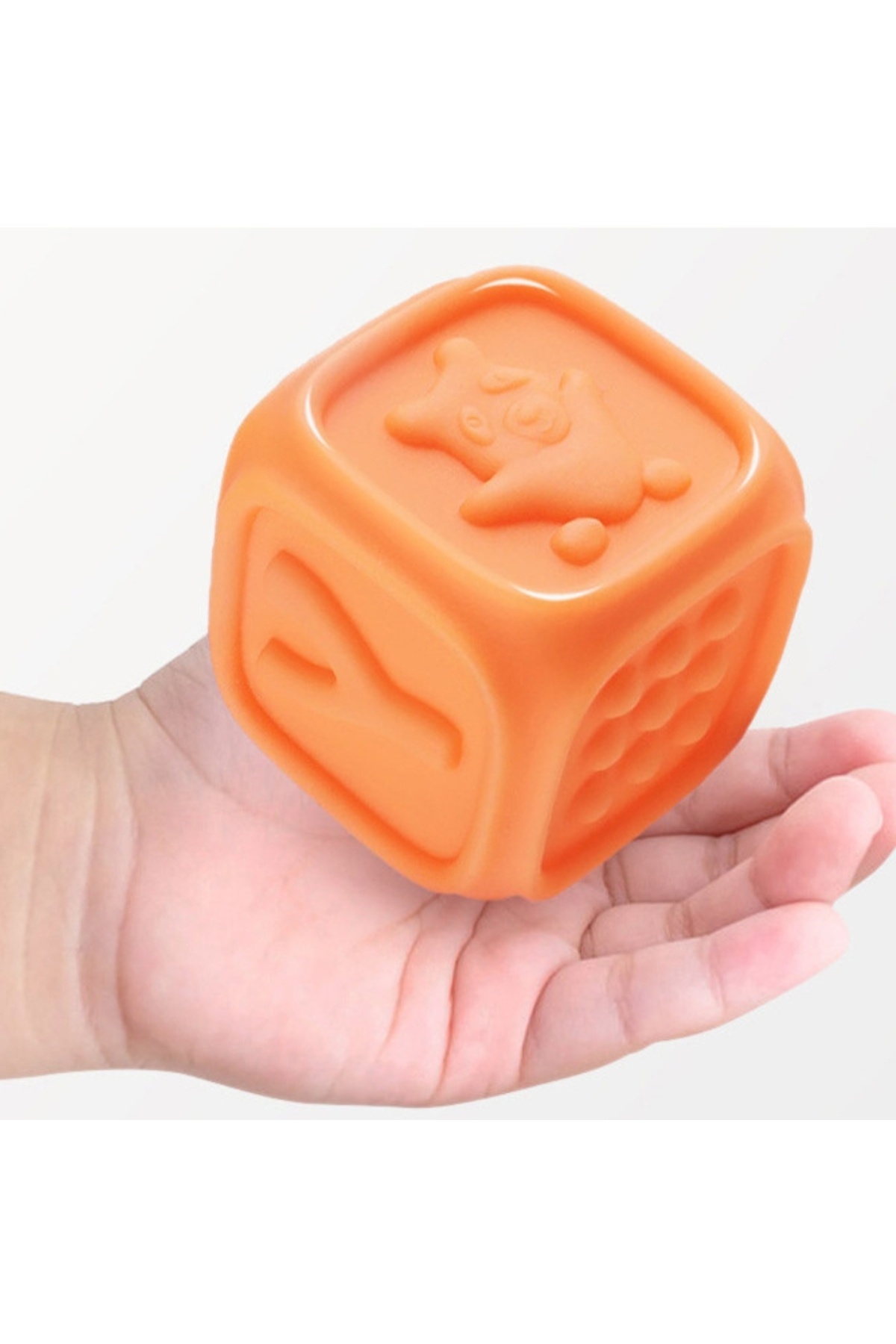 tumama-Set of 10 educational silicone cubes with 3D models for teething, letters, numbers, animals 5