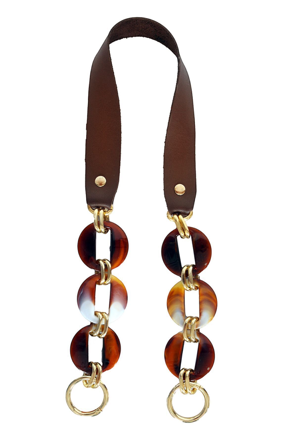 Faux Leather Acrylic Model Knitted Bag and Leather Bag Handles - Length : 65 Cm