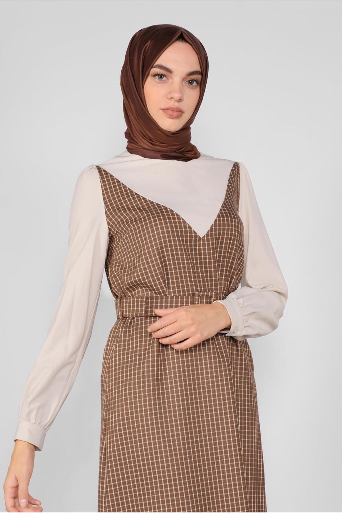 آلوینا لباس چهارخانه طرح دار 41142