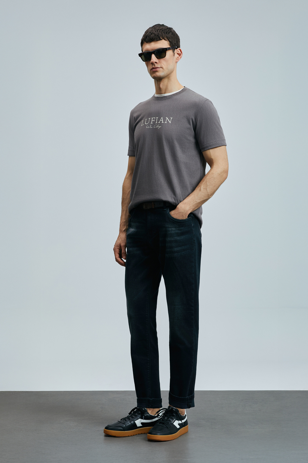 Lufian-Ivan Smart Jean Men's Trousers Regular Fit Anthracite 5