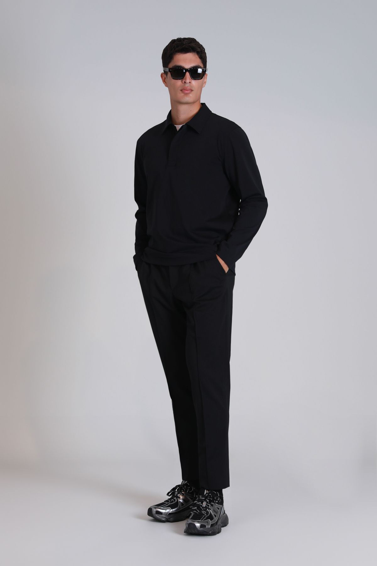 Lufian-Black Slim Fit Antoni Sports Men's Chino Pants 3