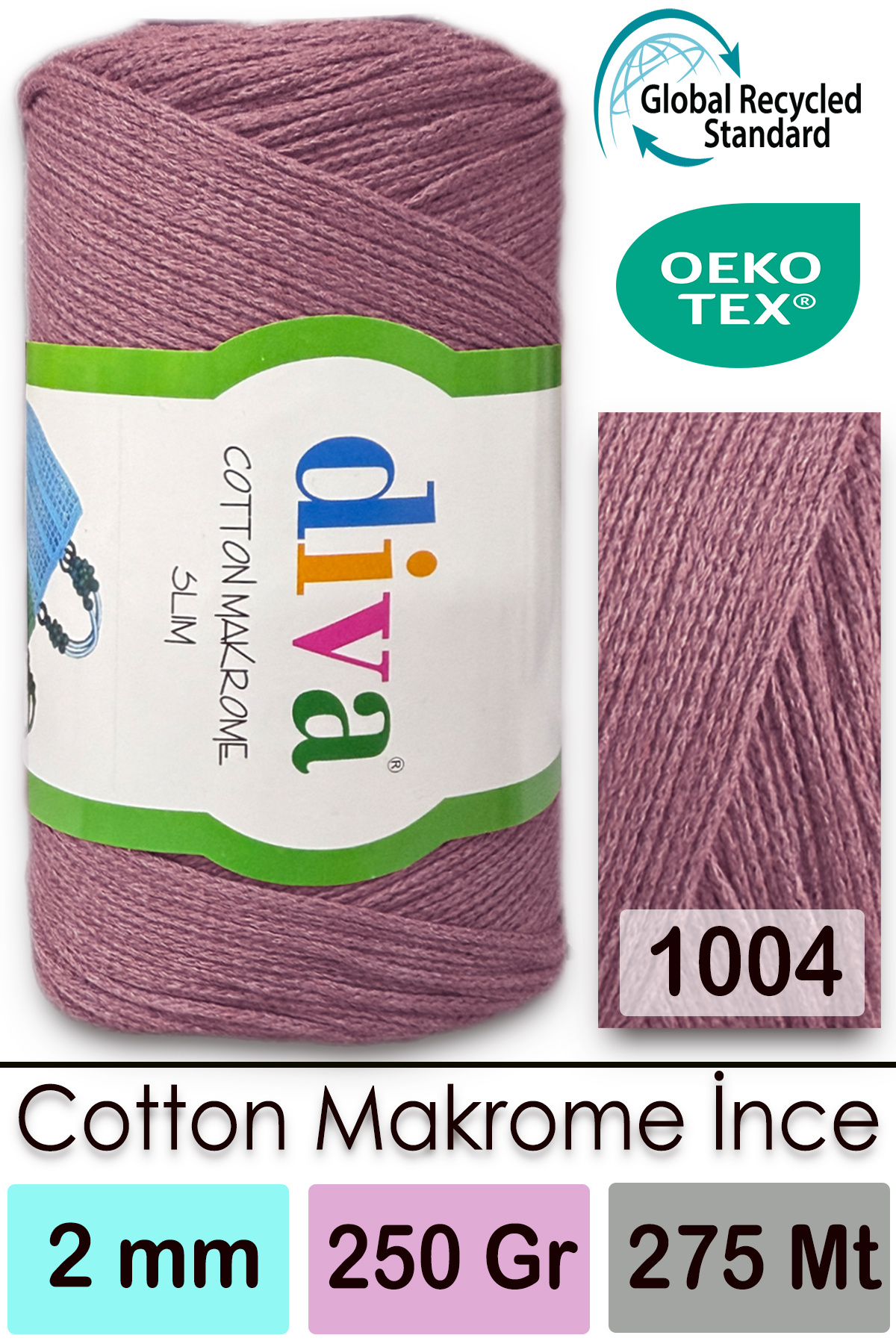 Diva Cotton Macrome Thin 1004 Open Salmon