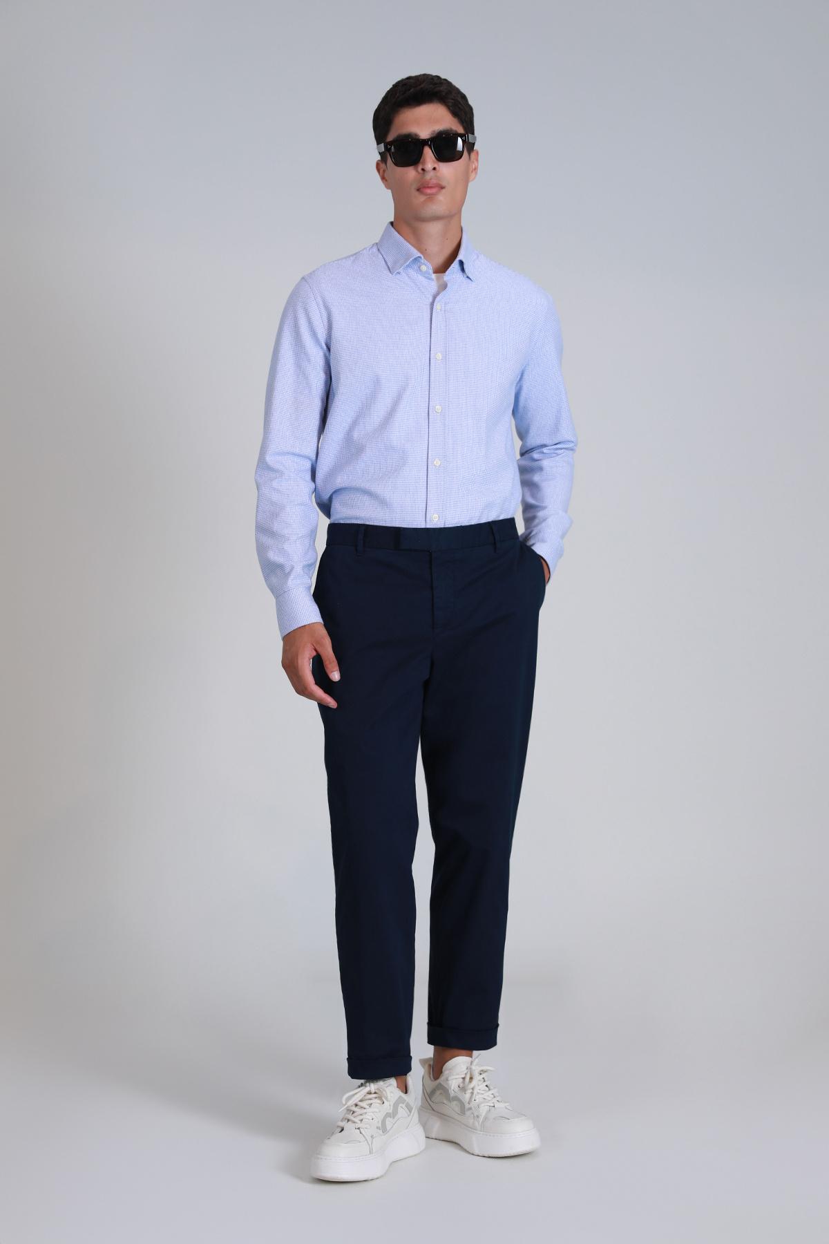 Lufian-Gabriel Sports Men's Slim Fit Navy Blue Chino Pants 5