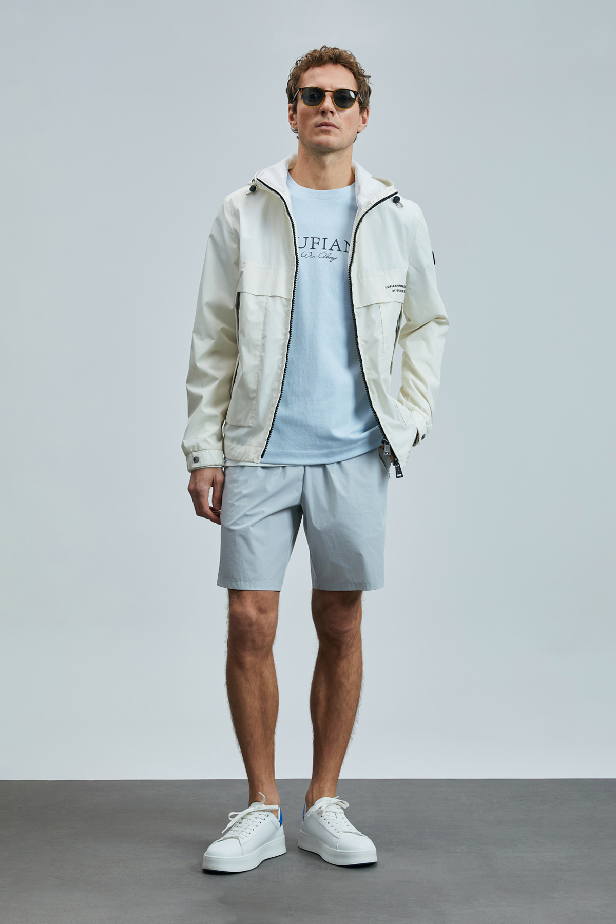 Lufian-Second Men's Shorts Tracksuit Stone 1