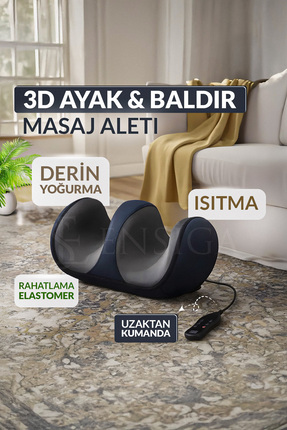 EN SİGA Derin Yoğurmalı & Isıtmalı - Elastomer 3d Ayak & Baldır Masaj Aleti