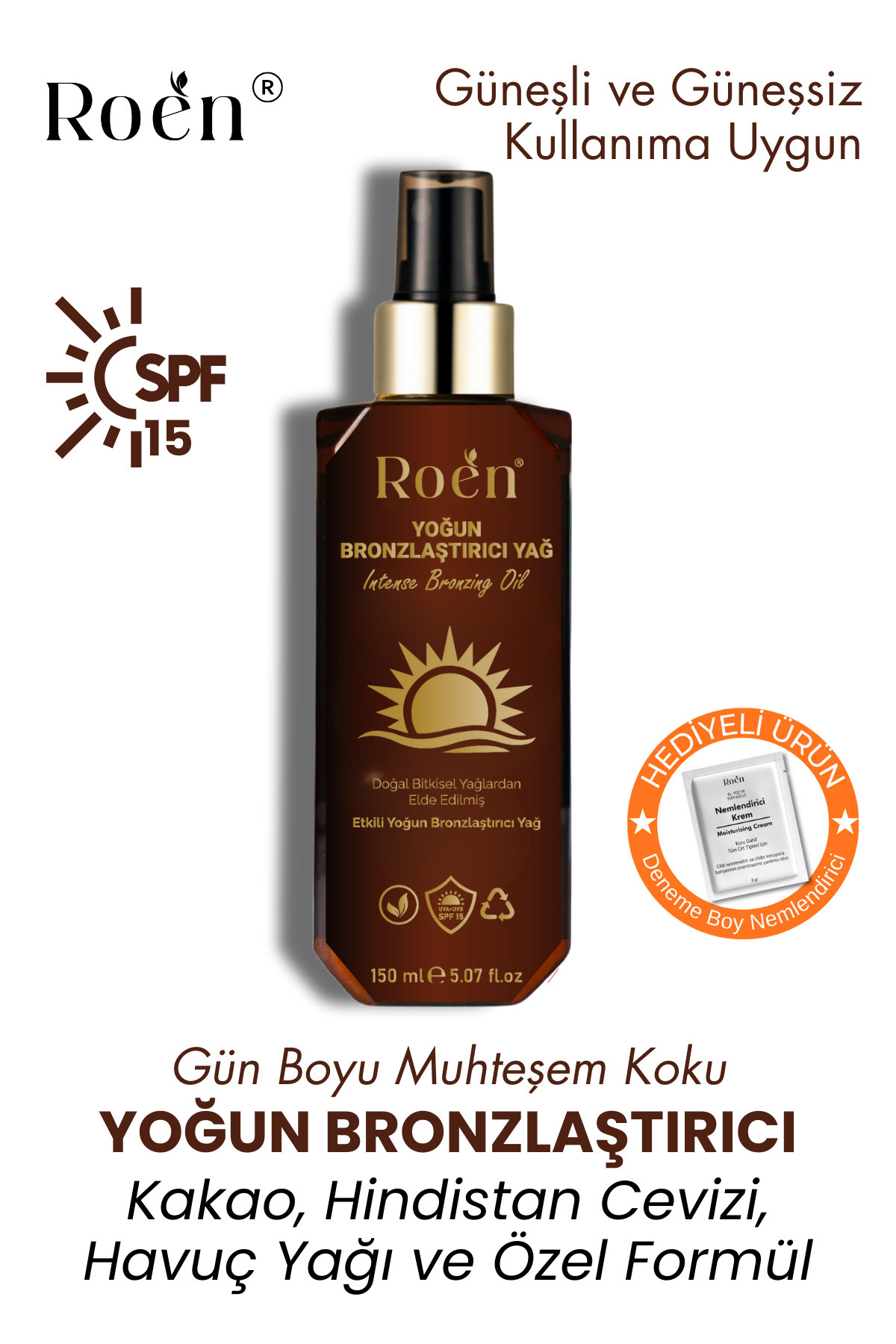روغن برنزه کننده قوی، عصاره نارگیل، مناسب برای آفتاب و غیر آفتاب با SPF 15 (150 میلی لیتر × 2) — RNB039430 — تصویر 6 از 7