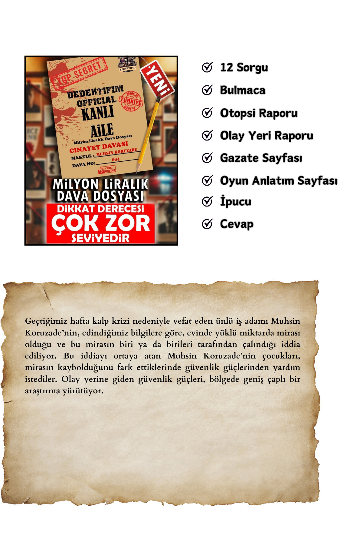 Suçlu Kim Dedektiflik Oyunu-cinayet Bulma Oyunu-suçluyu Bulma-dedektif Oyunu-gizem Bulmaca fotoğrafı 3 (önizleme)