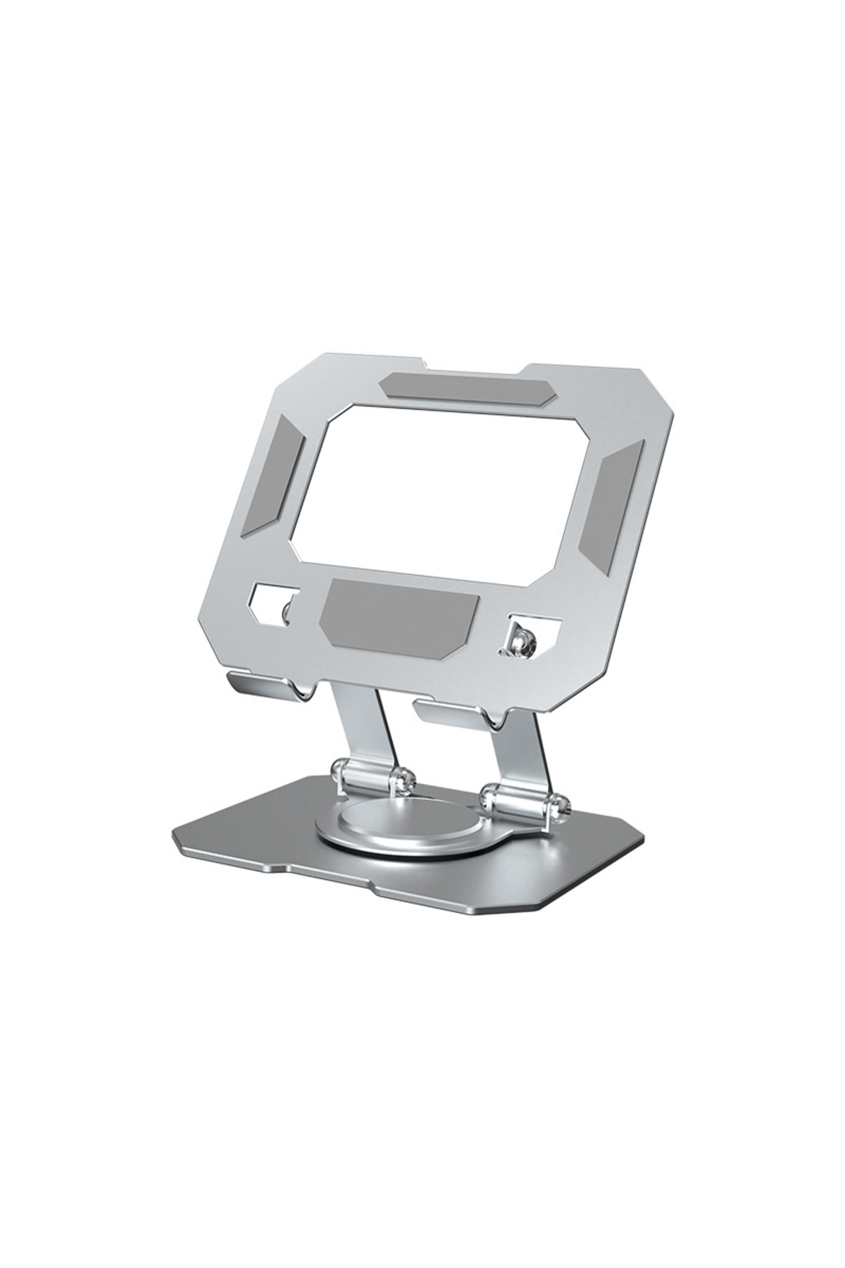 Choice-Silver 360° Multi-Func Rotating Folding Desktop Bracket for tablets phones All-metal universally com 1