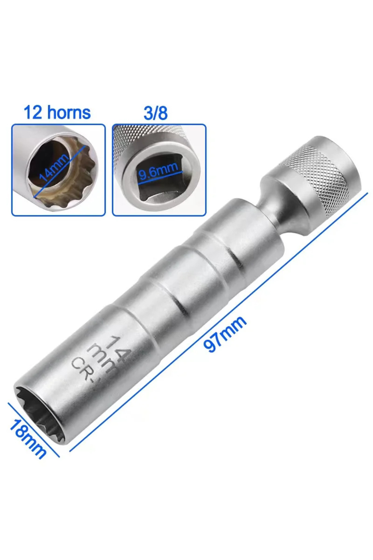 Choice-14mm Spark Plug Socket Wrench Adapter 14mm16mm Set Universal Joint with Magnetic Flexible Socket Thi 1