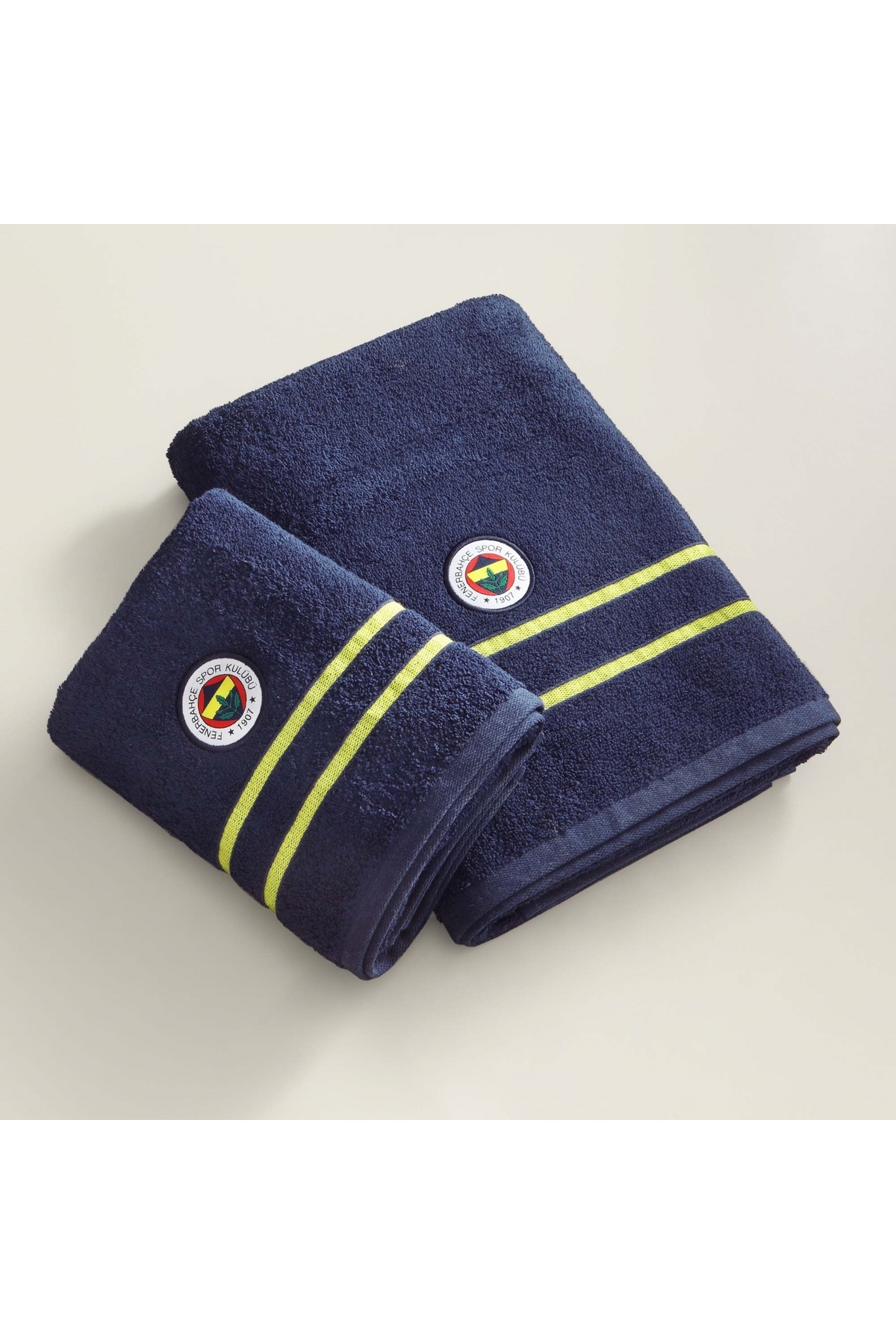 Taç Lisanslı Fenerbahçe Arma Pamuk 50x90 cm Yüz Havlusu Lacivert