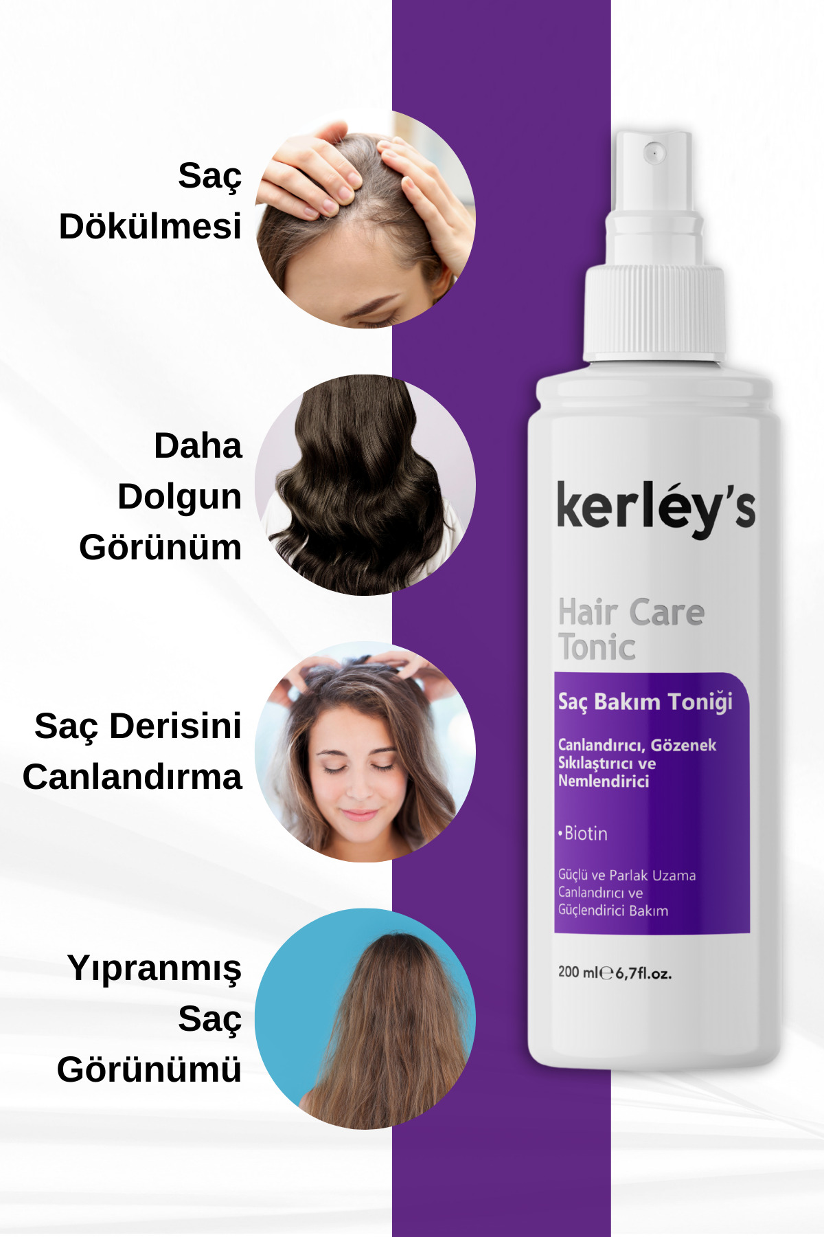 ست مراقبت از موی طبیعی احیاکننده، آب رزماری، تونیک موی غنی‌شده با بیوتین — KRSC0003 — تصویر 3 از 7