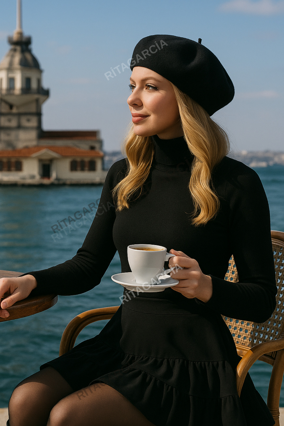 Ritagarcia  Fransız Keçe Siyah Ressam Bere - Görsel 4