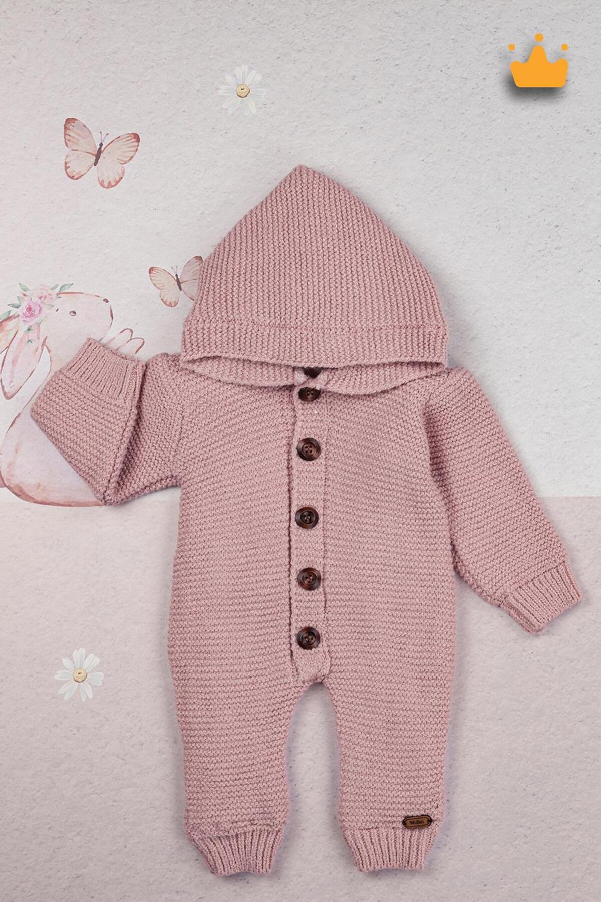 Babyhola Triko İçi Velsoft Kışlık Kalın Kız Erkek Bebek Tulum Gül Kurusu 2809 fotoğrafı 2 (önizleme)