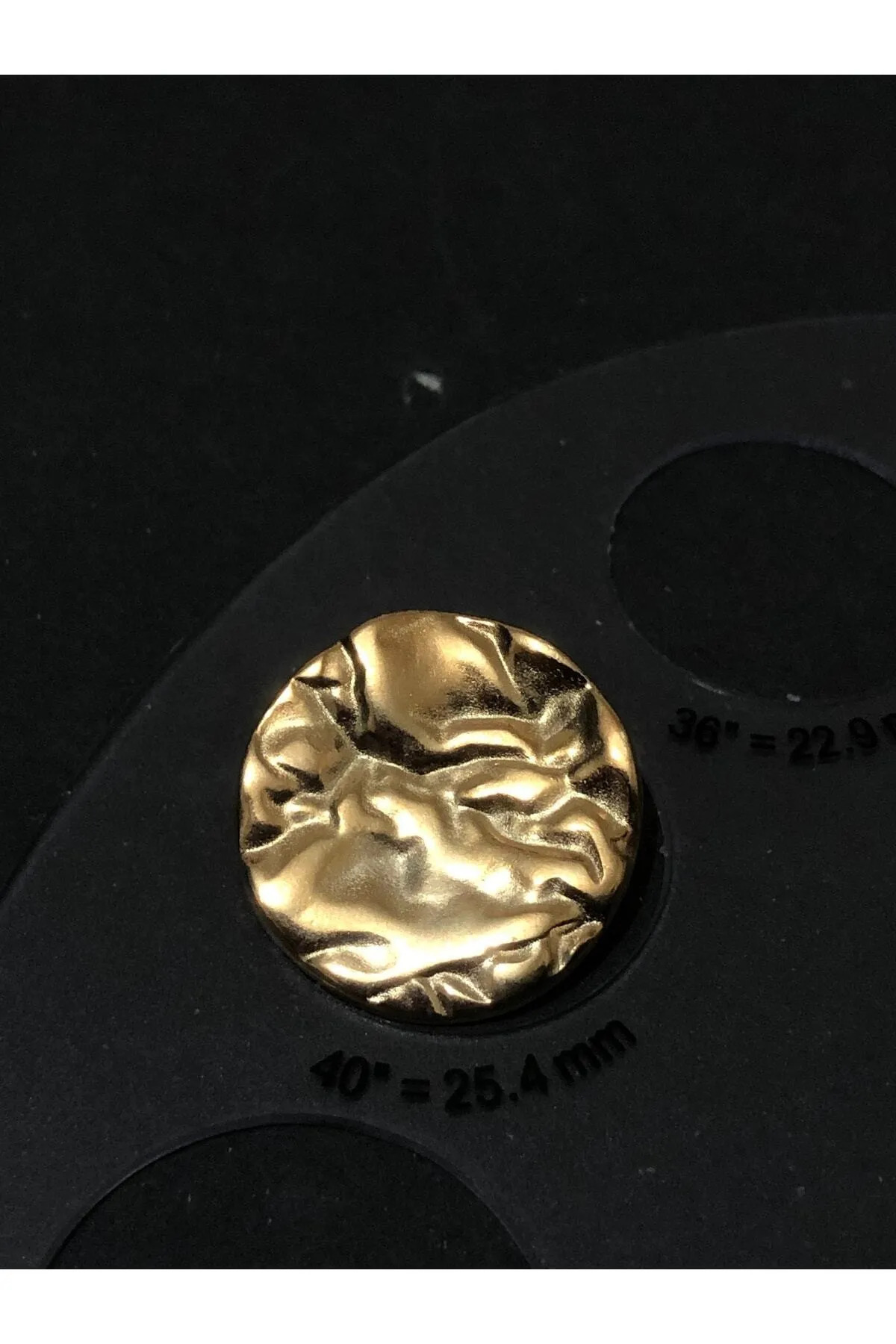 aensia-40 Size Metal Buttons with Gold Color Wrinkled Design - Pack of 6 for Coat, Trench Coat, Jacket 4