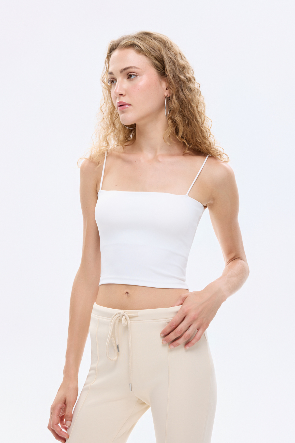 Quzu-Κρεμαστό με σχοινί Basic Crop Singlet Ecru 3