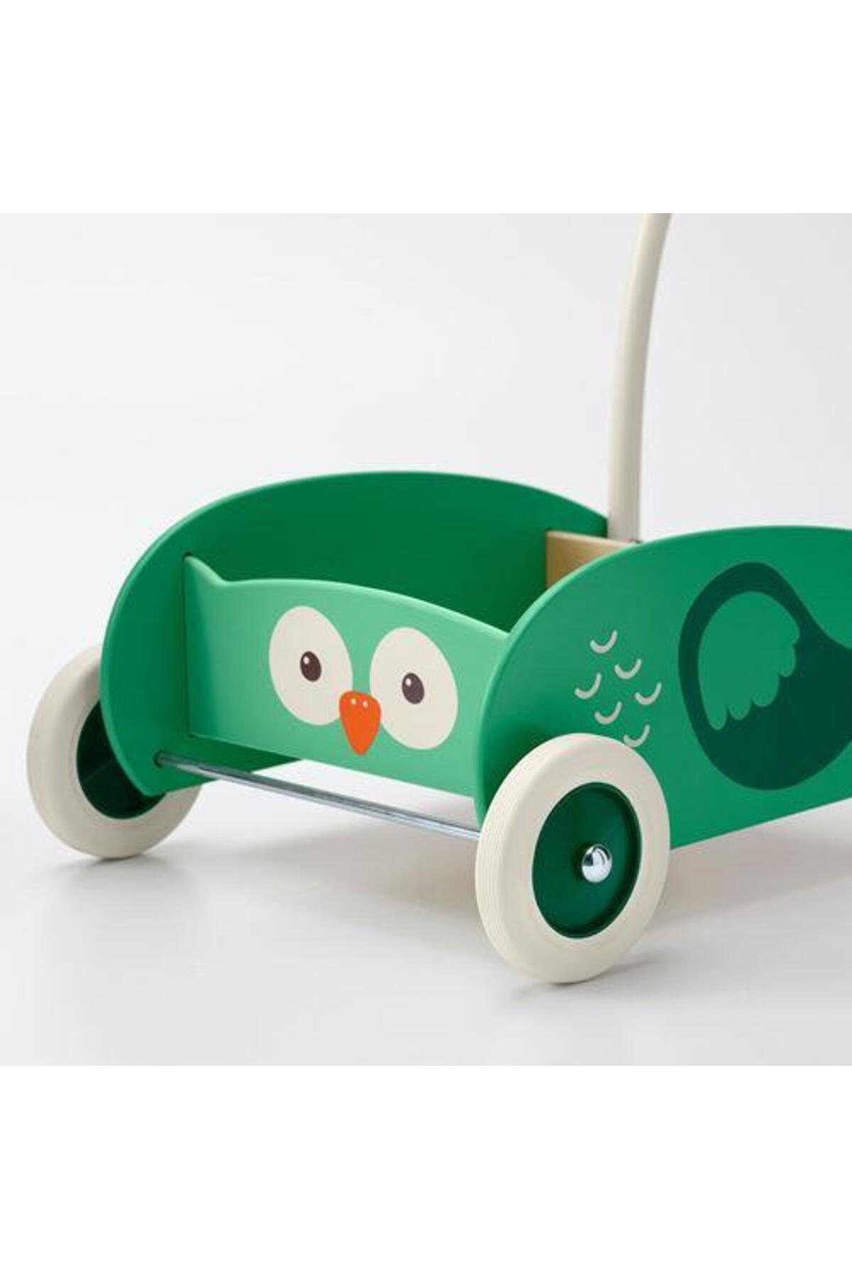 IKEA Bebek Yürüme Öğrenme Arabası Yeşil Renk Baykuş Temalı Huş Ağacı fotoğrafı 5 (önizleme)