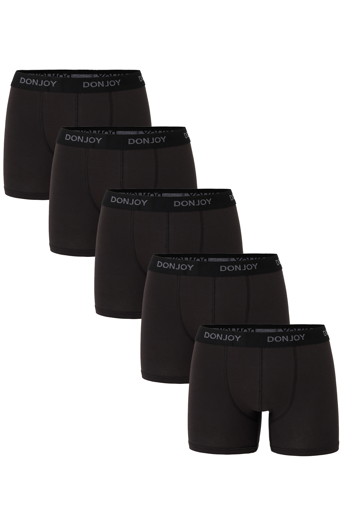don joy Erkek 5'li Pamuklu Likralı Penye Beli Lastikli Füme Boxer