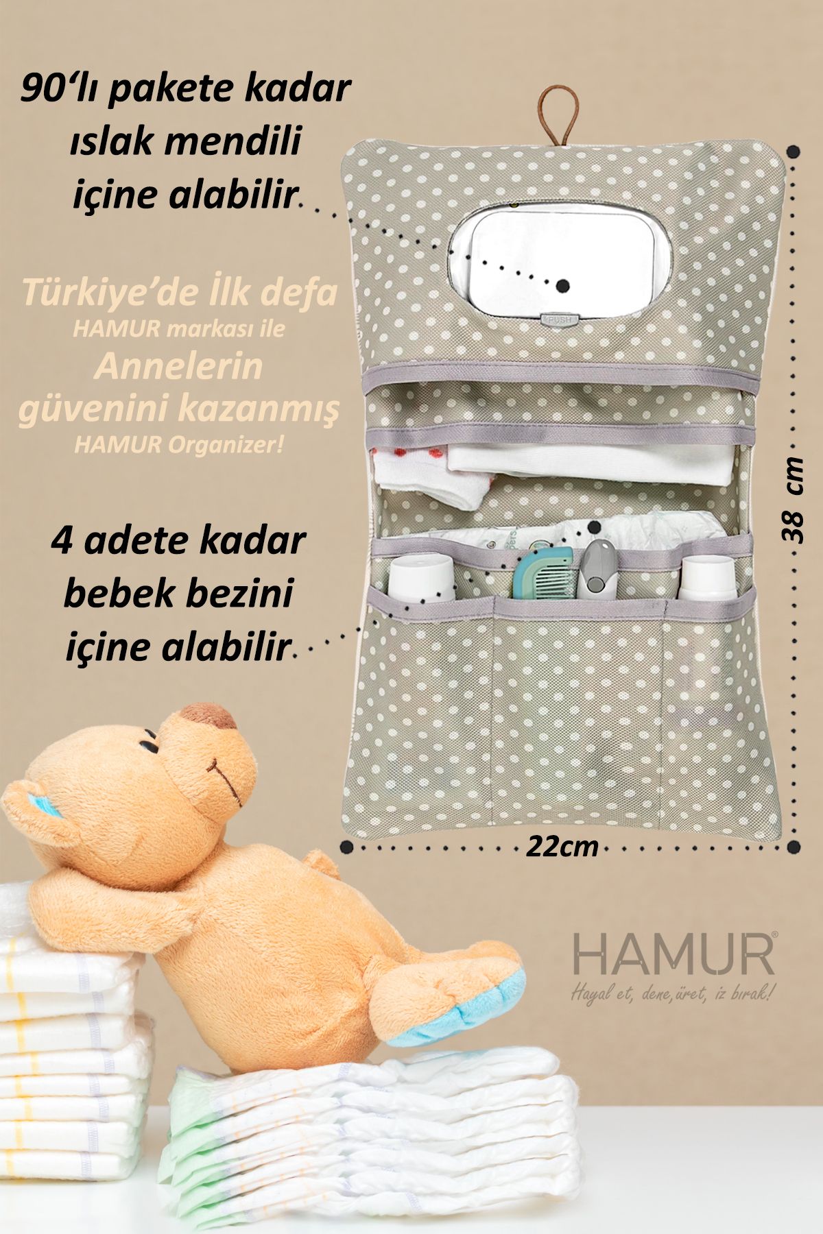 HAMUR-حقيبة العناية بالطفل من ميليس - منظم تغيير وتغيير الحفاضات لحديثي الولادة 5