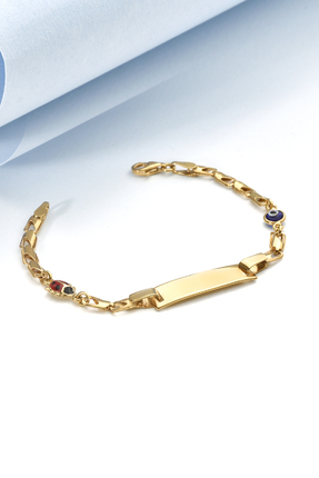 Nox Jewelry 14 Ayar Altın Kaplama Kişiselleştirilmiş Çocuk Bilekliği - BPC00100