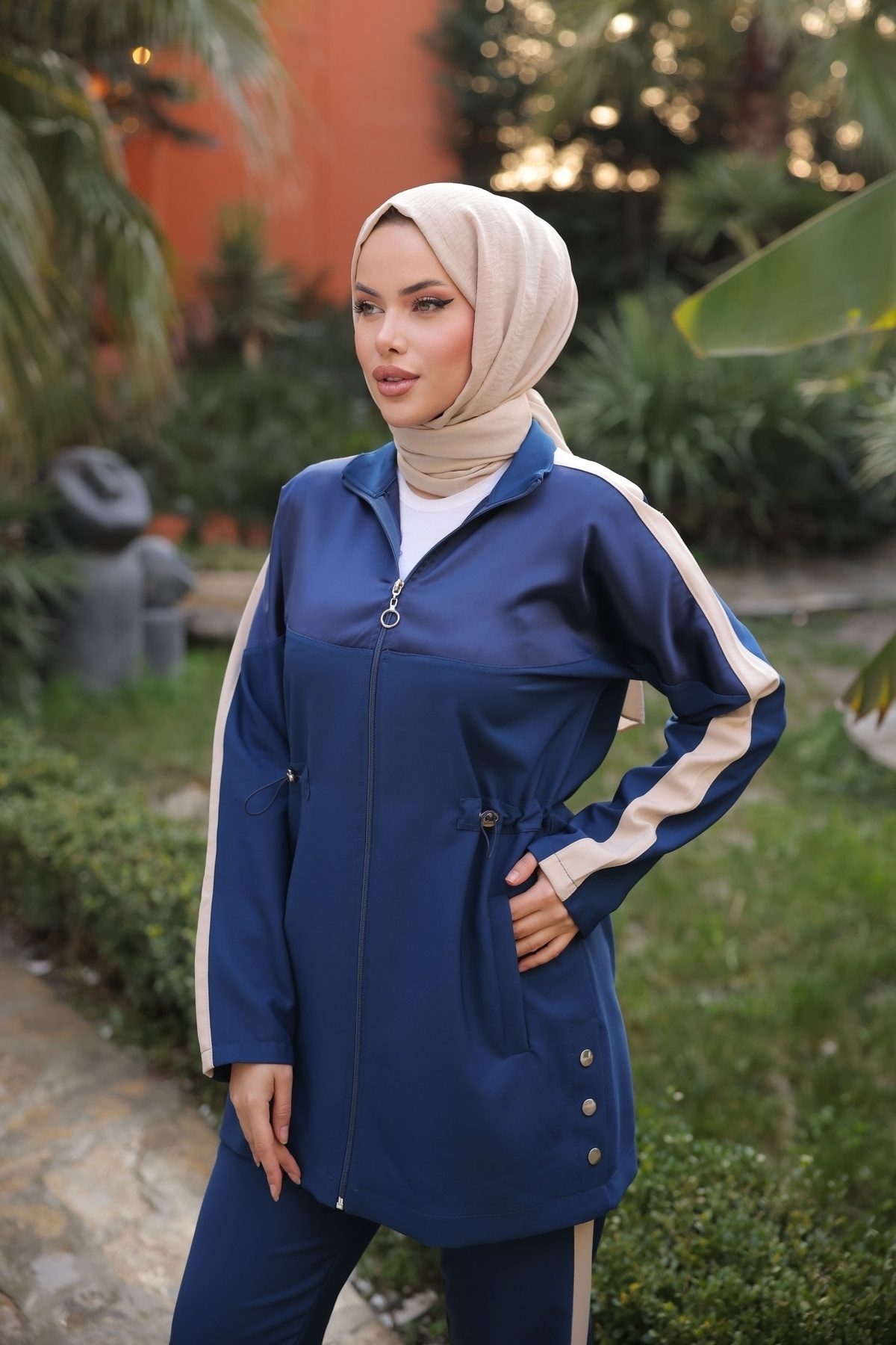 MİMİ Luxury Wear Kadın Tesettür Eşofman Takımı Fermuarlı Ikili Takımı