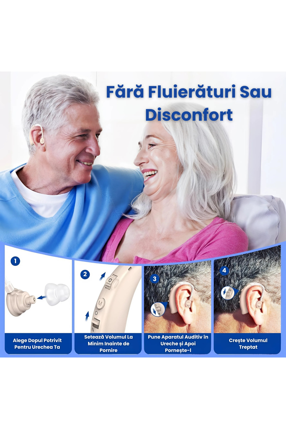 Vala Tech-Aparat Auditiv Vala Tech®️, 100H Autonomie, Amplificare 130dB, Reducere Zgomot, 4 Trepte Volum, 4 5