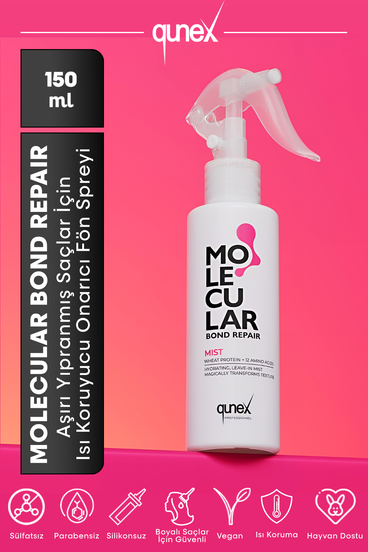 اسپری مو ترمیم کننده و محافظ حرارتی Bond Repair مخصوص موهای آسیب دیده و سوخته ۱۵۰ میلی لیتر — MLC/BR/MIST150