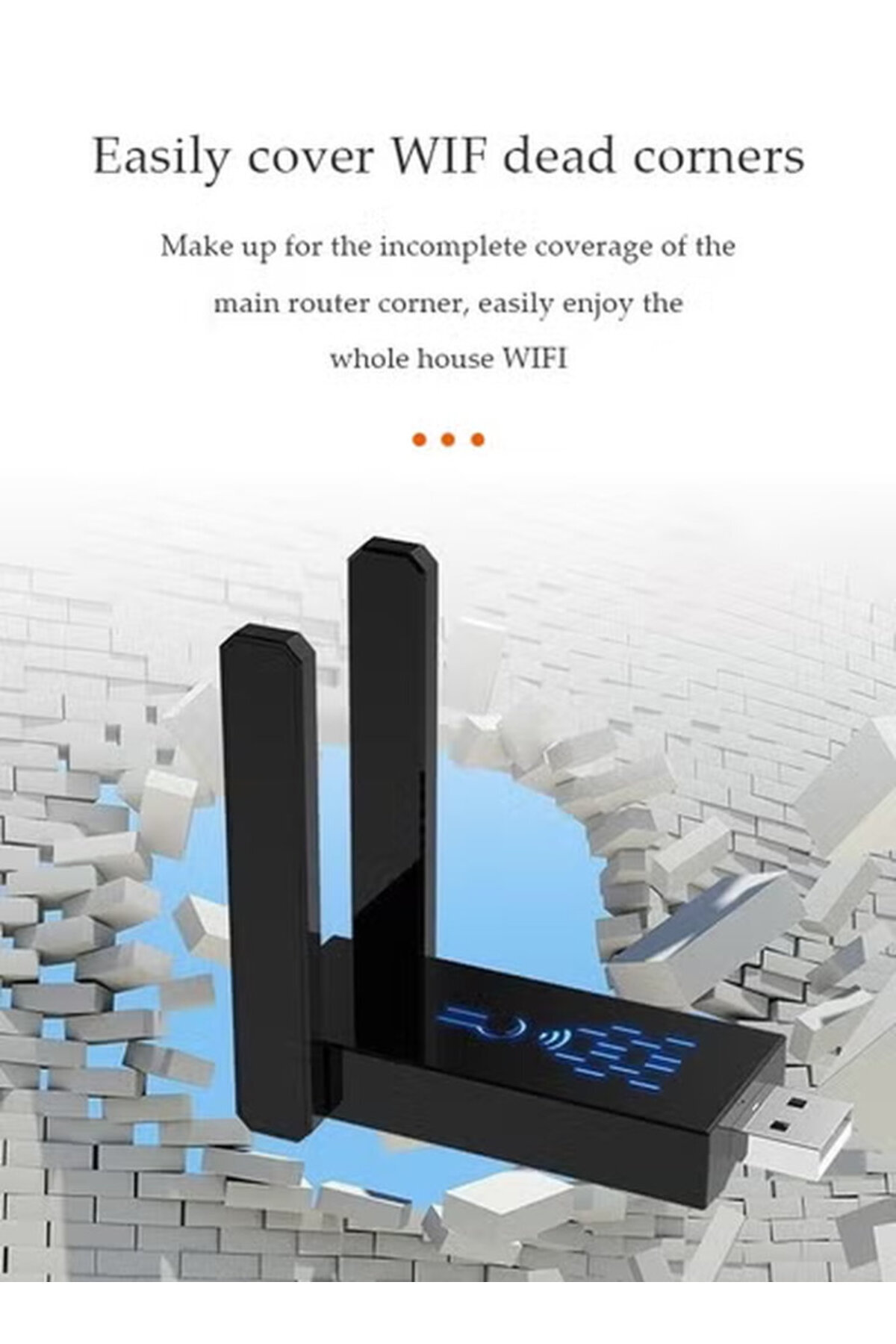 Generic-USB WiFi Adapter，Ethernet adapter, portable wireless encryption dongle, high gain dual ante 3