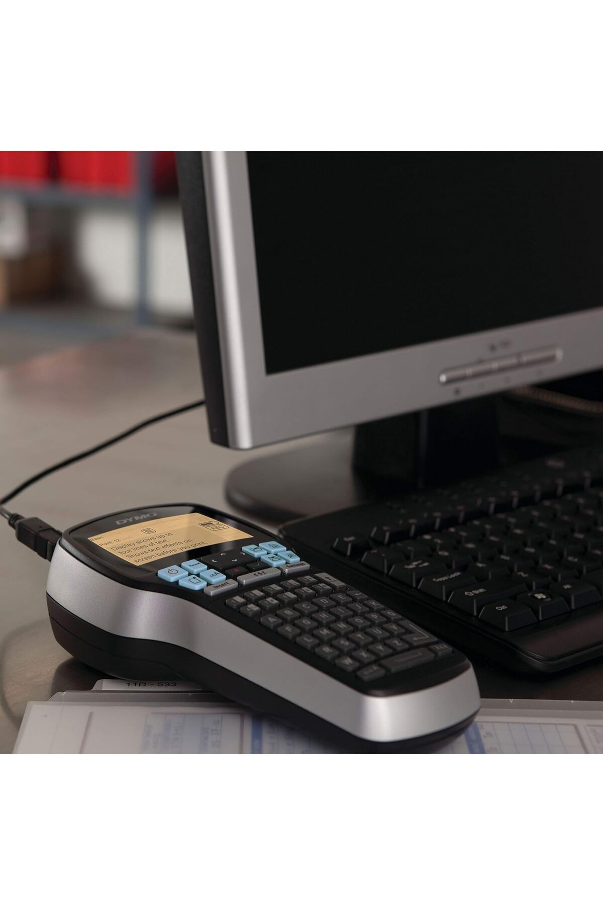 Dymo-Label Maker with Adapter | LabelManager 420P High-Performance Label Maker, Rechargeable, PC and 7