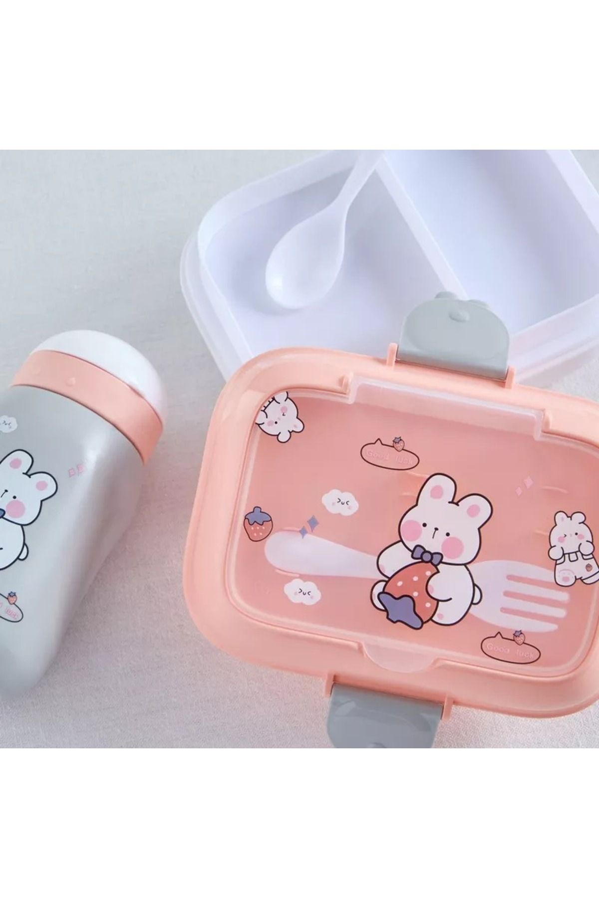 Home Box-Neo Teddy Lunch Box and Sip Bottle Set with Spoon and Fork - 500 ml 3