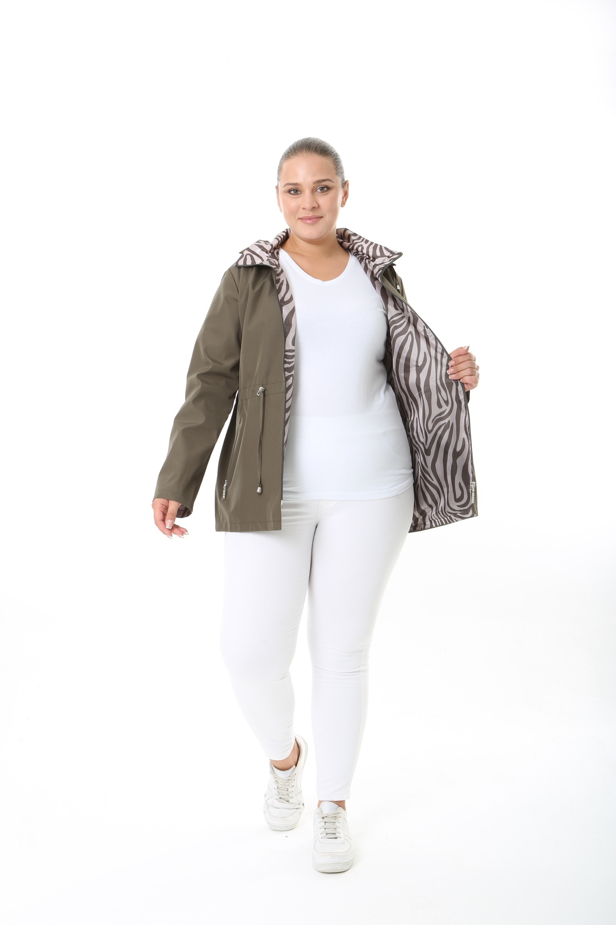 Seasonal Coat, Waterproof Coat, Plus Size Coat, Lined Coat, Hooded Trench Coat, Navy Blue