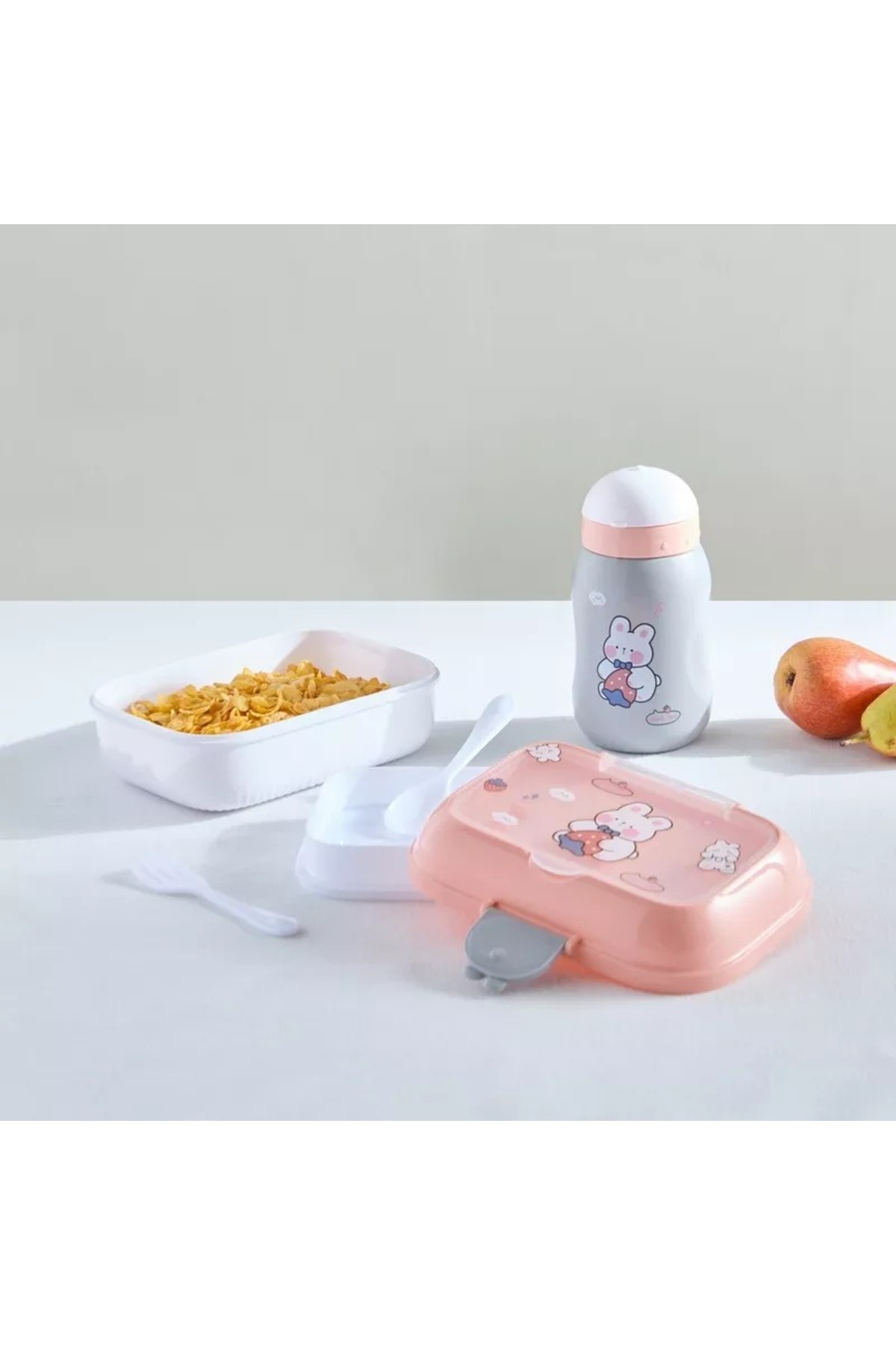 Home Box-Neo Teddy Lunch Box and Sip Bottle Set with Spoon and Fork - 500 ml 4