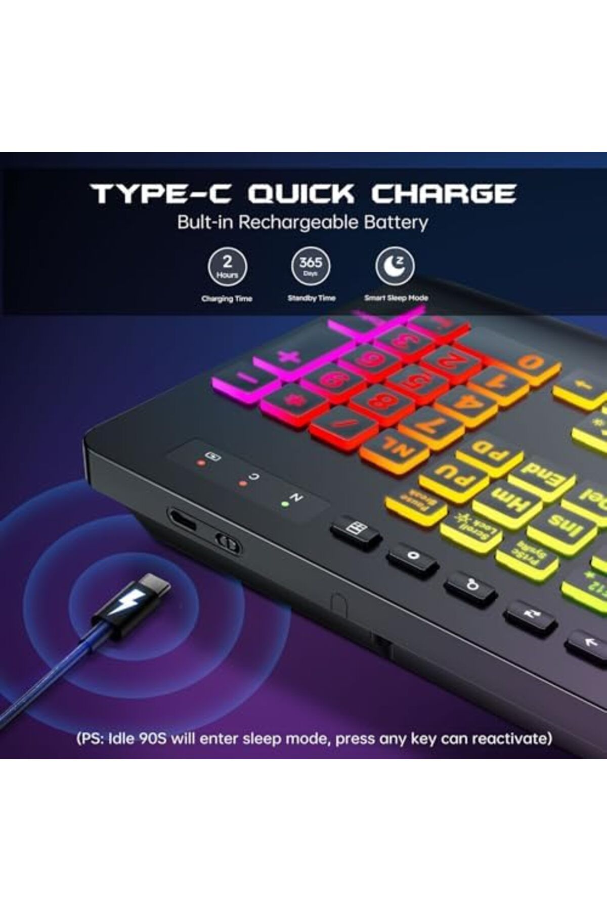 Generic-Garlo Wireless Keyboard and Mouse Combo, Membrane Silent Gaming Keyboard with Mechanical Feeling, Fu 4