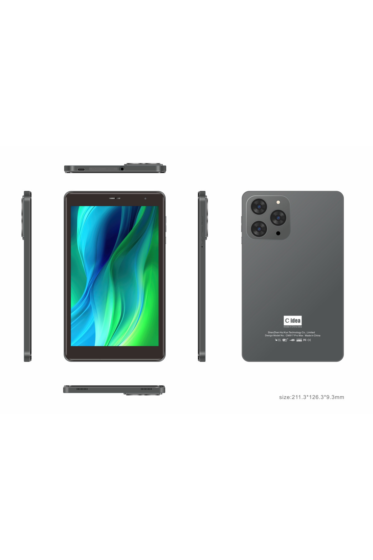 CIDEA-CM817 Pro Max 8" Smart Tablet PC – Android, Quad Core, Dual Camera, WiFi 1