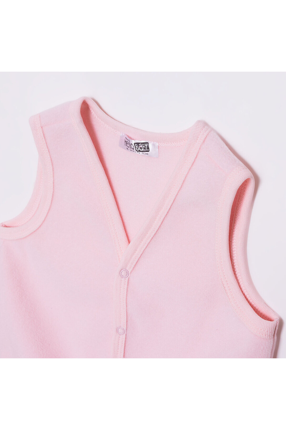 ebebek Hello Baby HelloBaby Kız Bebek Polar Yelek Çıtçıtlı V Yaka Atlet Kol fotoğrafı 3 (önizleme)