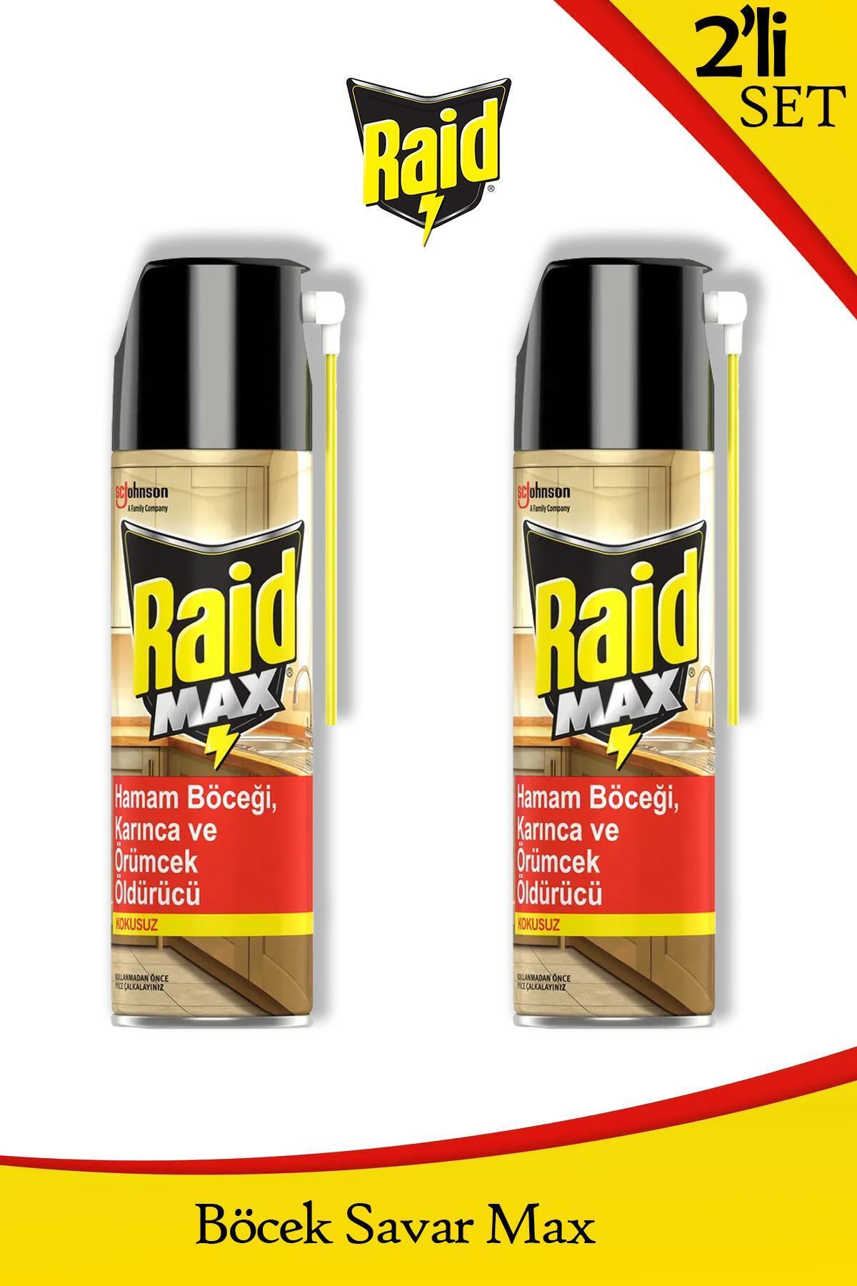 Raid Böceksavar Max Hamamböceği, Örümcek ve Karıncalara Karşı Etkili 300 ml x 2 Adet
