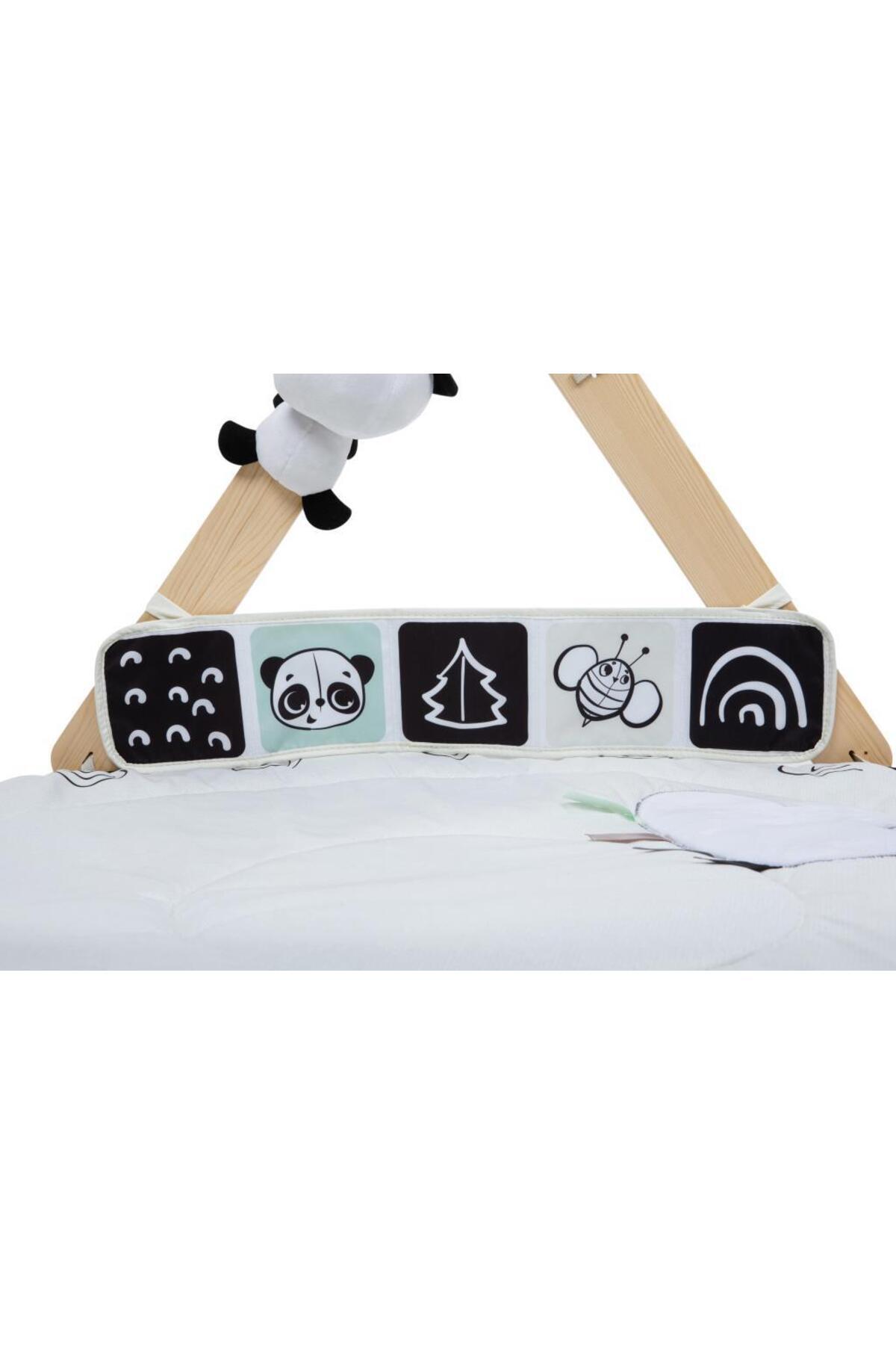 Tiny Love 0-3 Yaş Ahşap Detaylı Jimnastik Merkezi Oyun Halısı (Black & White Koleksiyonu) fotoğrafı 4 (önizleme)