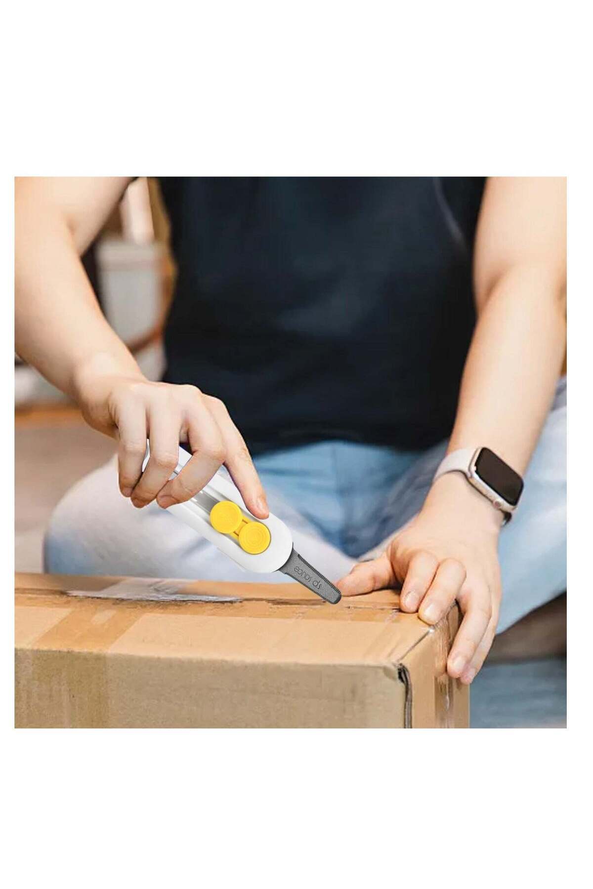 Generic-Mini Box Opener Magnet, Box Cutter With Safety Lock, Right Or Left Handed Mini Cutter, Retractable 1