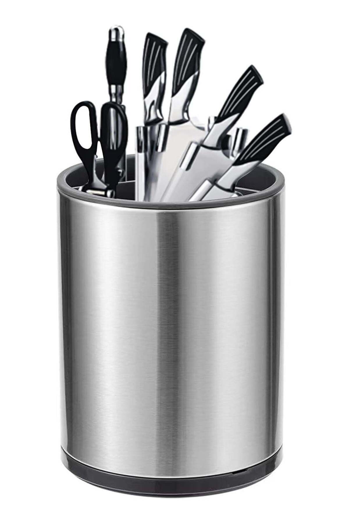 Generic-Rotating Kitchen Utensil Holder with 360 Degree Smooth Rotation Kitchen Organizer with Partition S 1