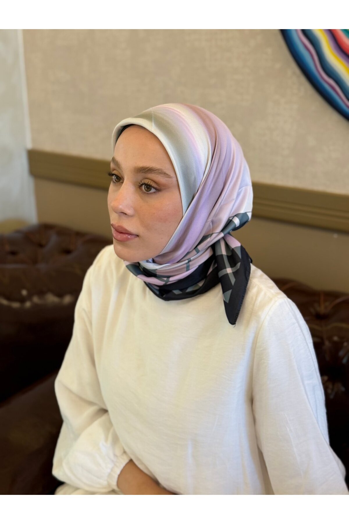 Modakaşmir-Lattice Pattern Twill Scarf 2