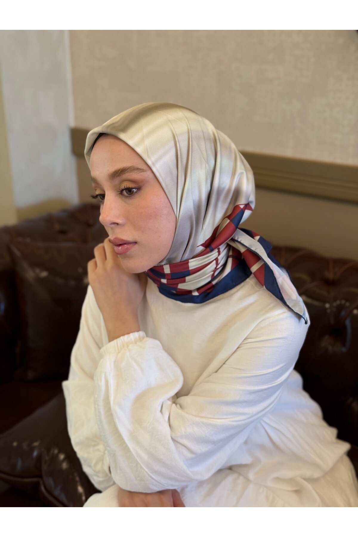 Modakaşmir-Lattice Pattern Twill Scarf 3