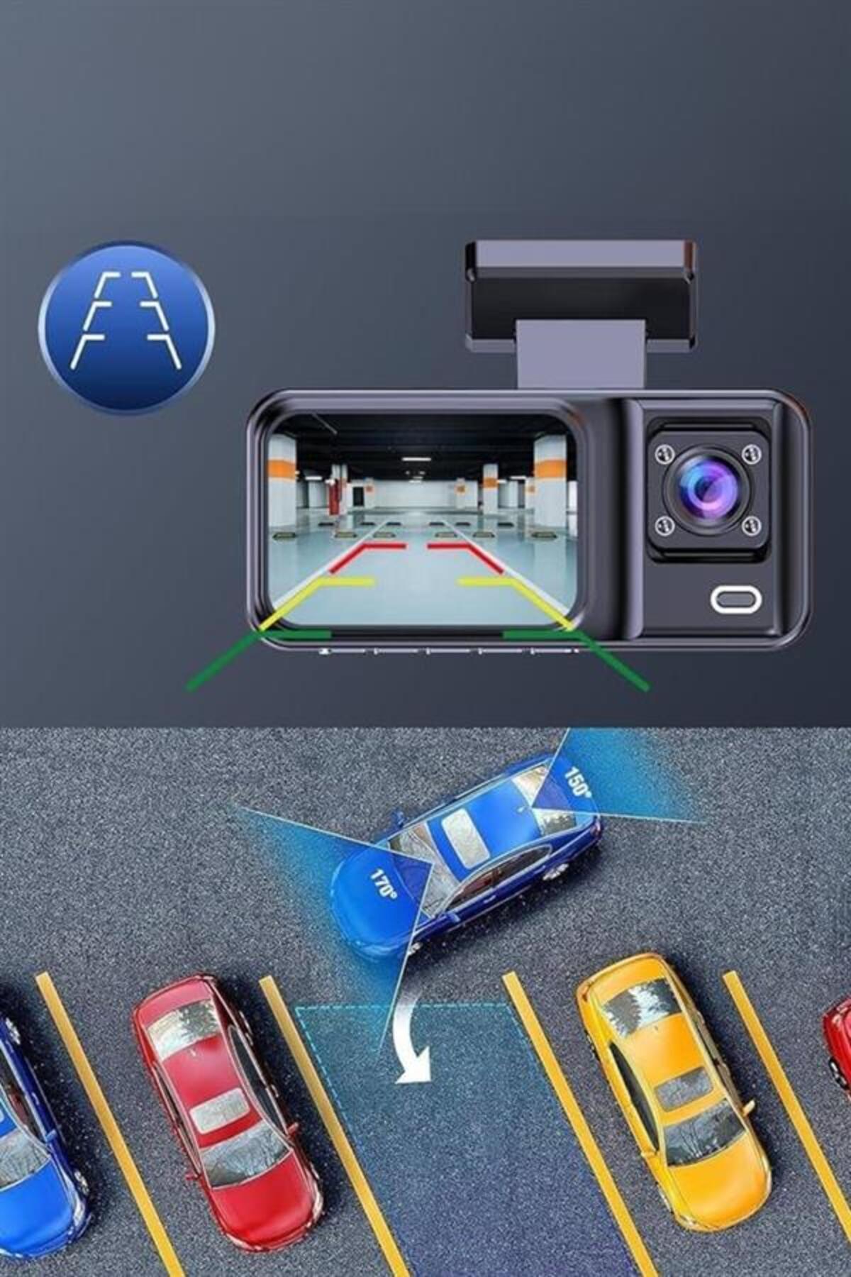 ASTRALTECH Ön ve Arka Kameralı 2 İnç 1080P Full HD DVR Araç İçi Ekran