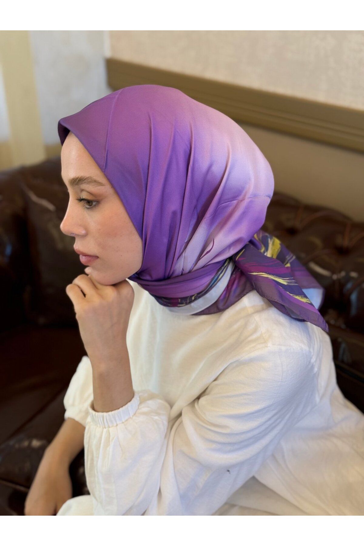 Modakaşmir-Linea Pattern Twill Scarf 2