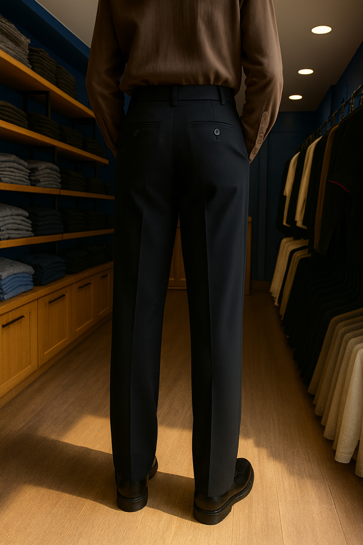 town walker Erkek Old Money Regular Kalıp Kumaş Pantolon görsel 3