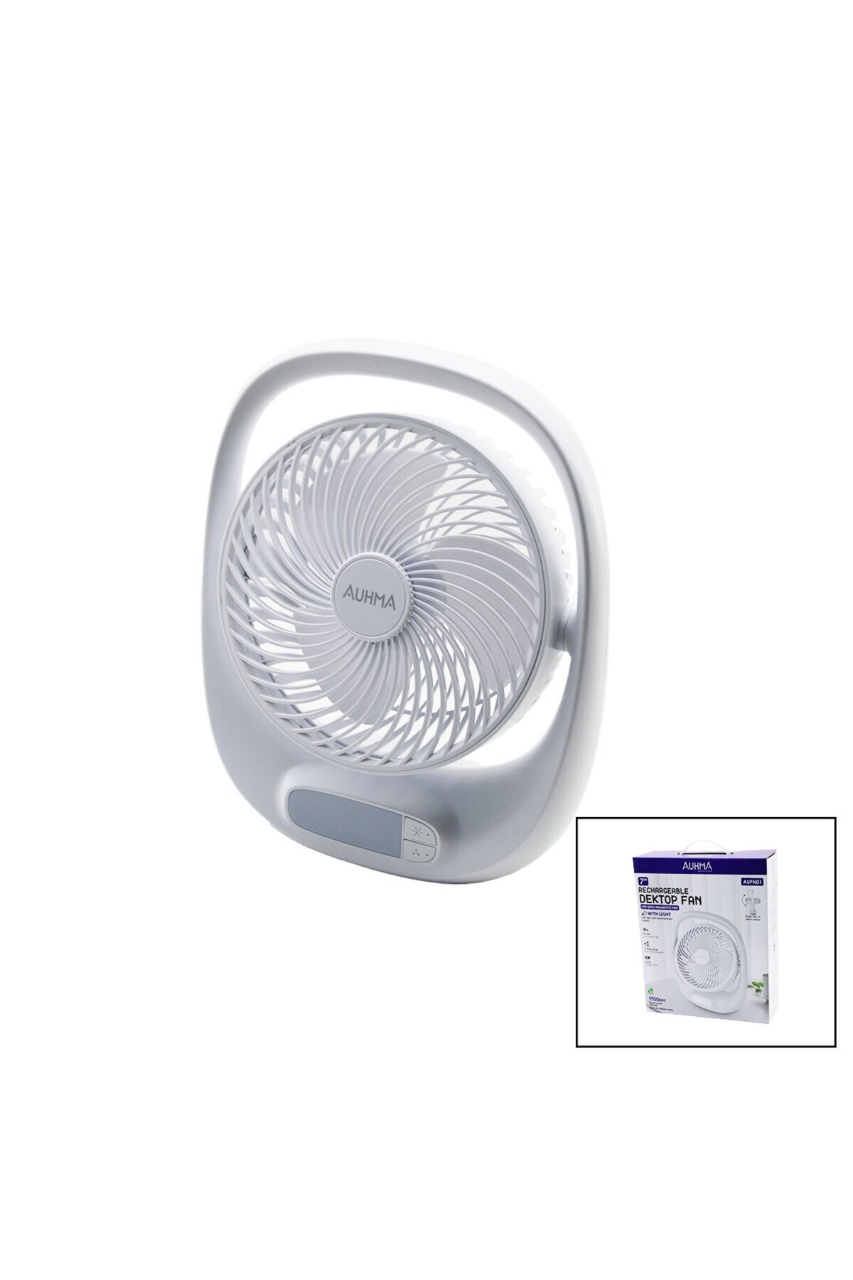 CT STONES Usb 7 İnç- 20Cm Masa Üstü Fan Vantilatör Işikli 5W 180 Derece 3 Kademe Hiz - 3 Pervane Stand=24.8X3