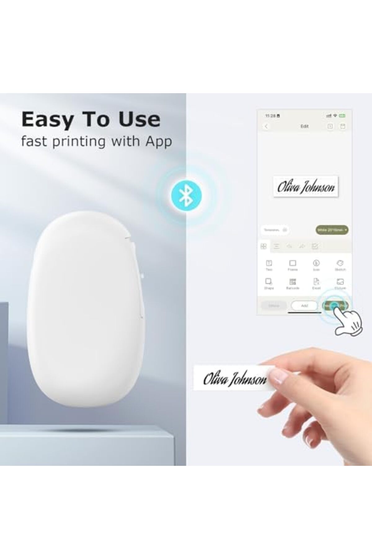 SUPVAN-E10 Bluetooth Label Maker Machine with Continuous Waterproof Label, Portable Inkless Label Pr 6