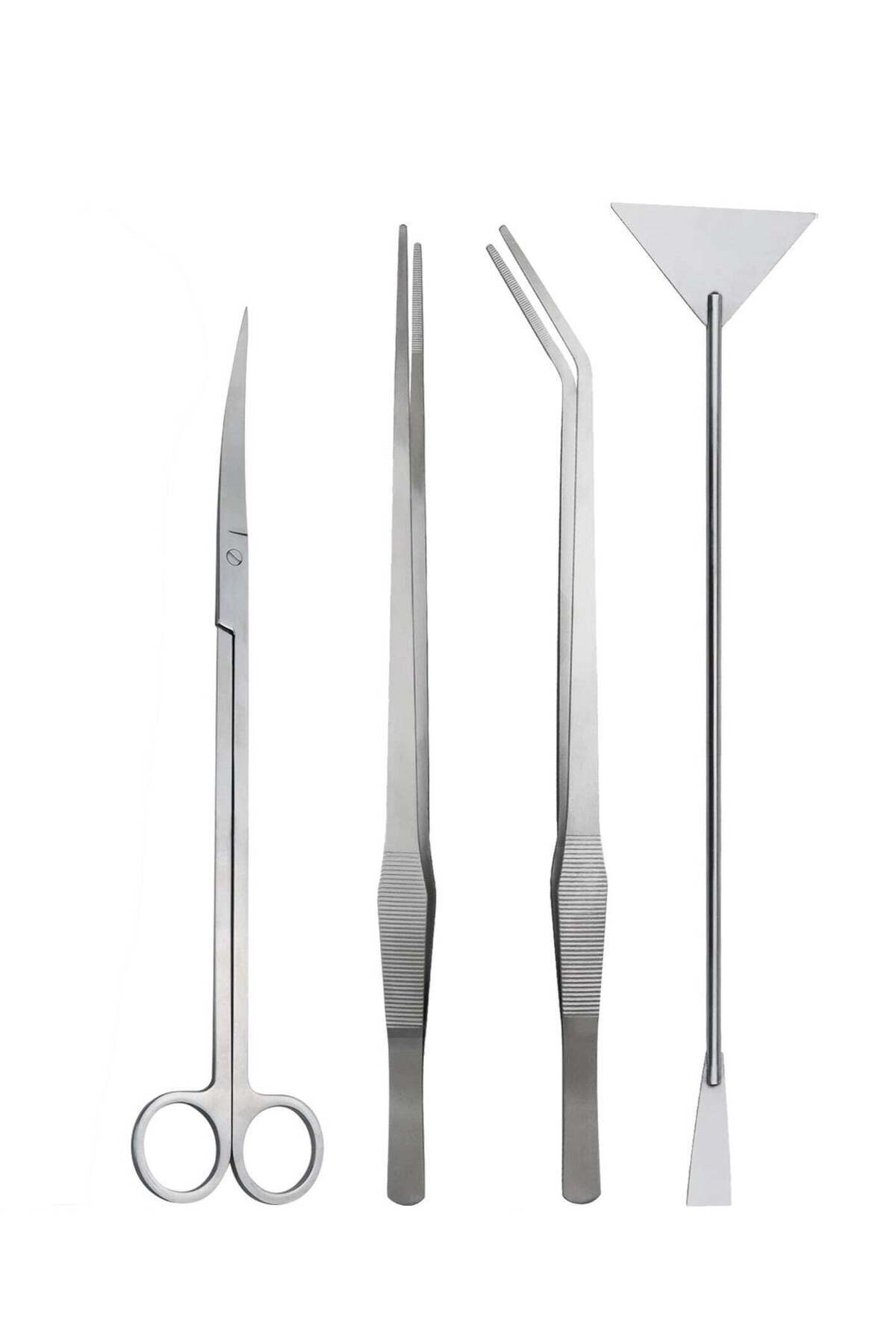 Generic-Excefore 4 in 1 Tweezers Scissors Spatula Scrapers Tool Set, Aquarium Aquascape Tools Kit, Anti-Rus 1
