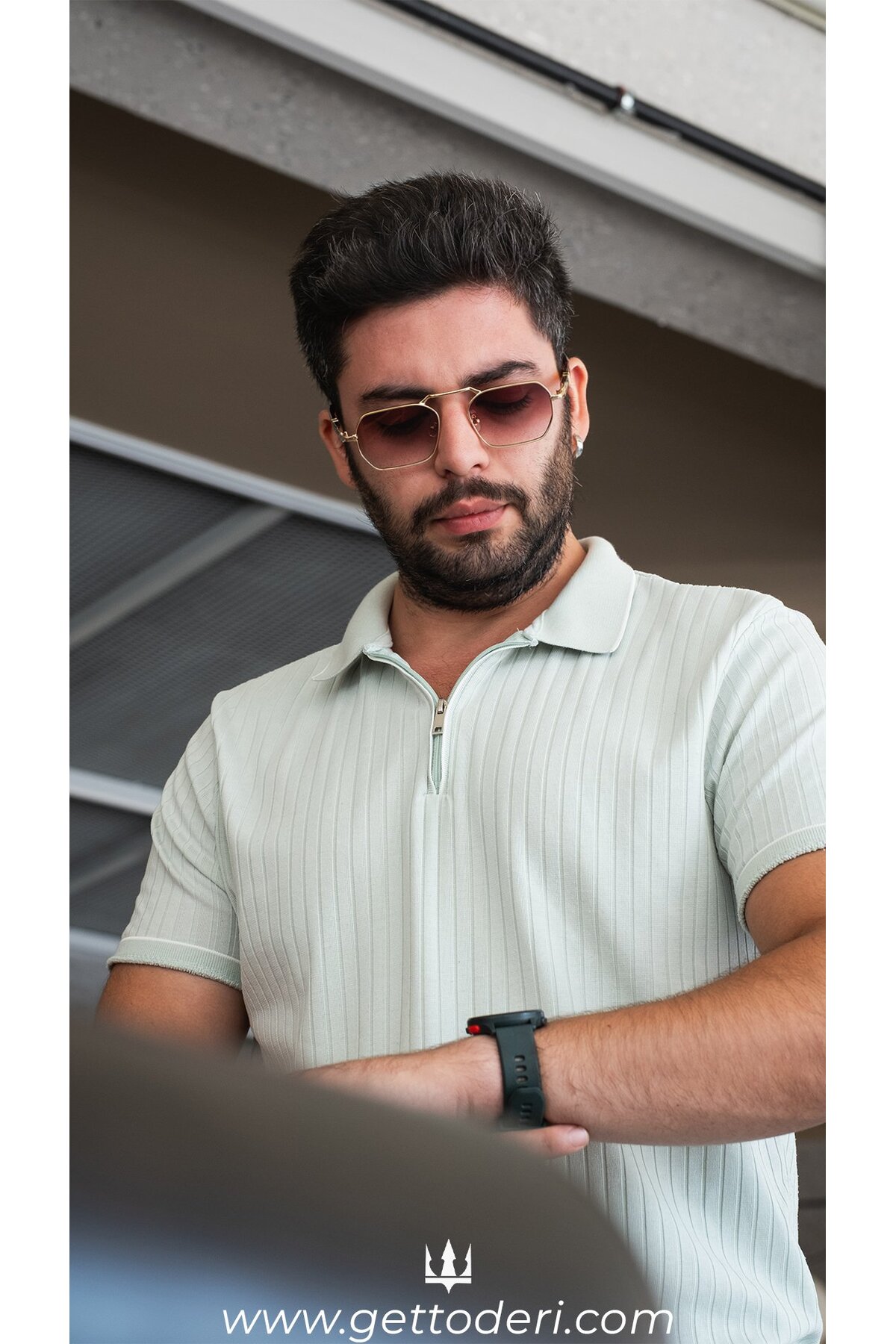 Getto Deri  Tek Güneş Gözlüğü - Görsel 7