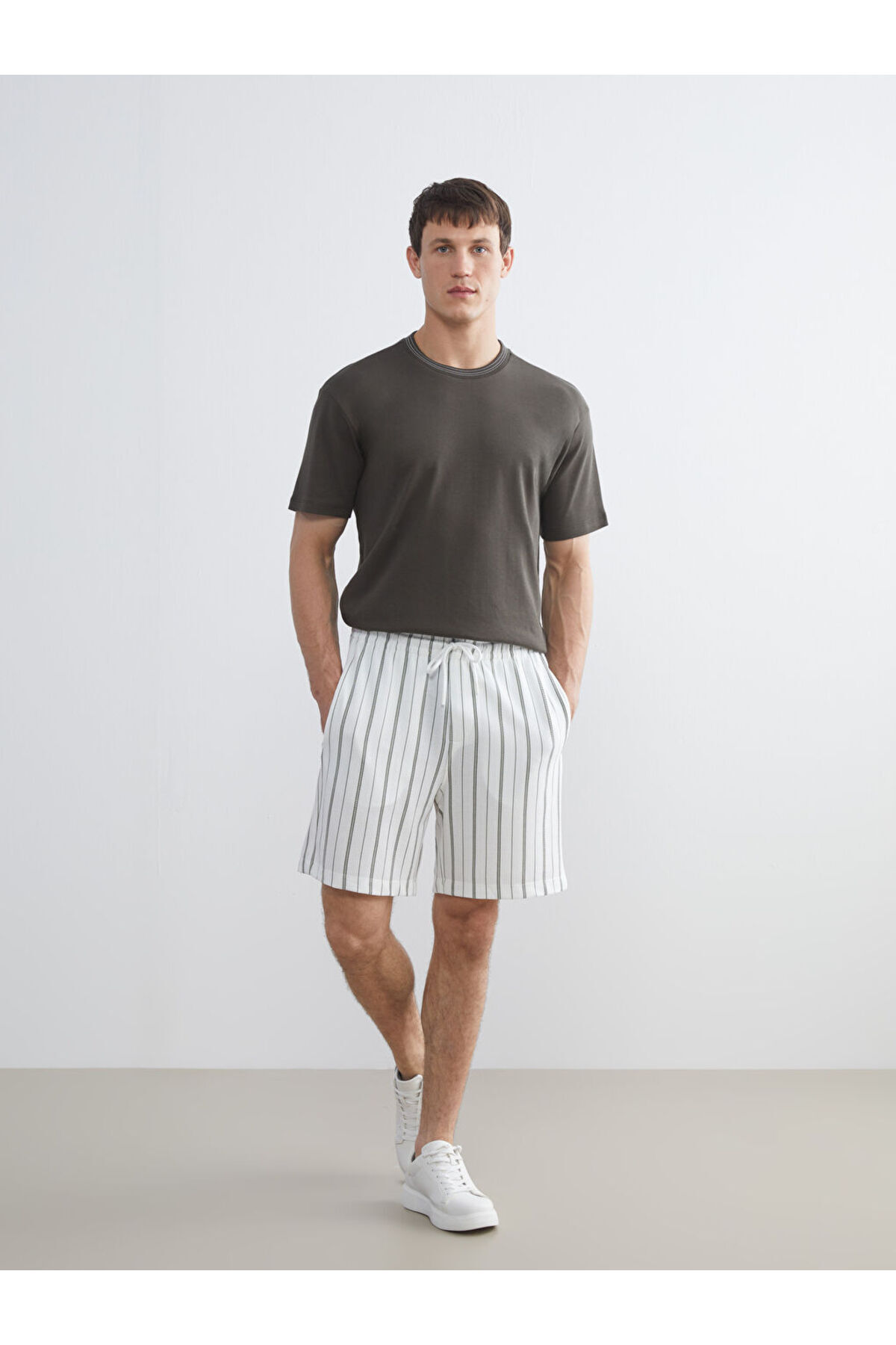 LC Waikiki-Create Your Style from Uzg Store |   Standard Pattern Striped Men's Shorts 2