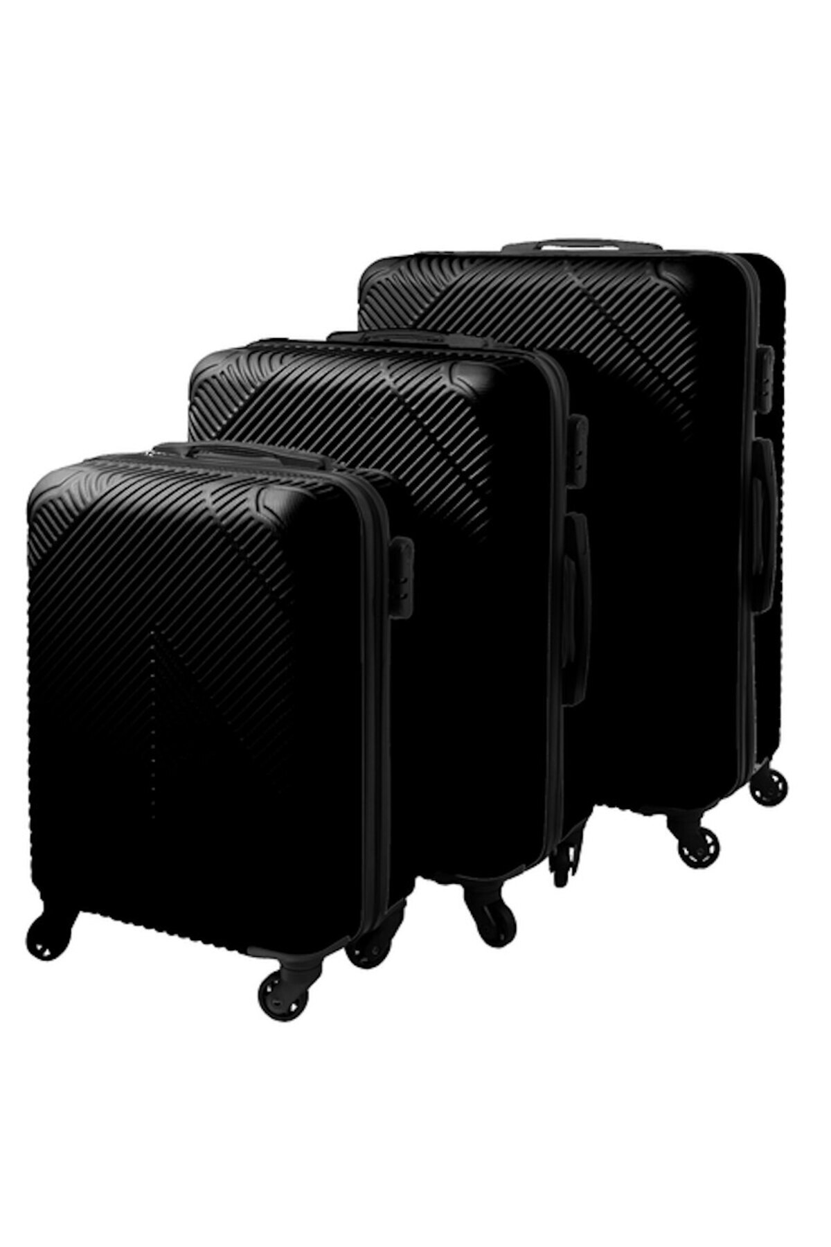 ideal STORE-Set 3 Travel Suitcases idealSTORE, Large, Medium, Small, with Rotating Wheels, Telescopic Adjustable 4